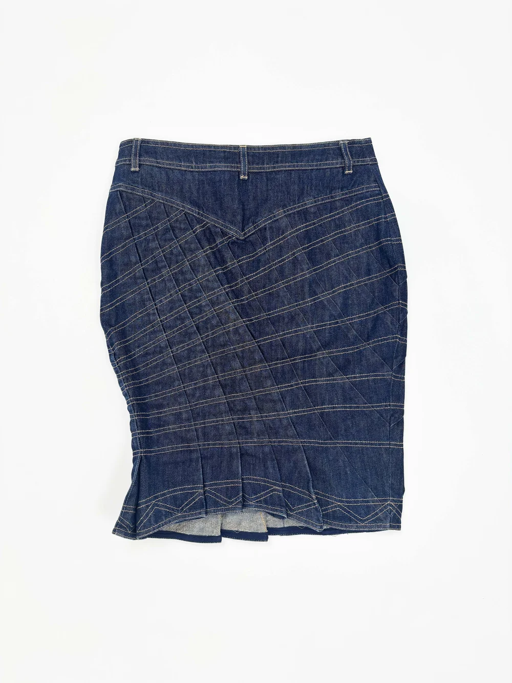 Gucci S/S 2004 pleated denim skirt — JAMES VELORIA